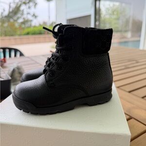 Gucci Black Kids Lace-Up Ankle Boots